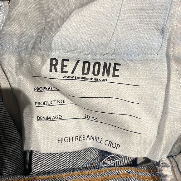 Re/Done Originals High Rise Ankle Crop Midnight Blue - Picture 14 of 15